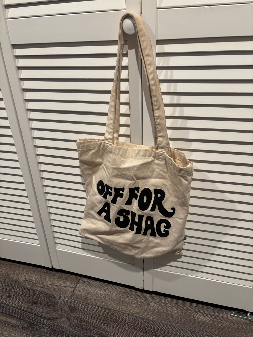 Off for a shag cavas tote bag